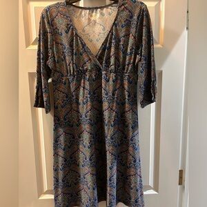 Spunk Wear 3/4 sleeve‎ printed dress